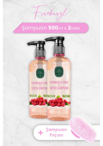 Frambuazlı Şampuan 500 Ml X 2 Adet Ve Şampuan Fırçası