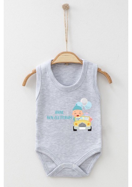 Adabebek Pamuk Organik Anne Ben Geliyorum Askılı Badi Bebek Zıbın fırsatları