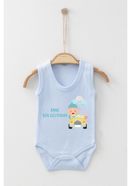 Adabebek Pamuk Organik Anne Ben Geliyorum Askılı Badi Bebek Zıbın indirimleri