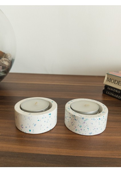 Terrazzo 2'Li Tealıght Mumluk