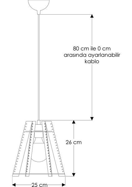 Locus Tasarım Siyah Modern Sarkıt Avize