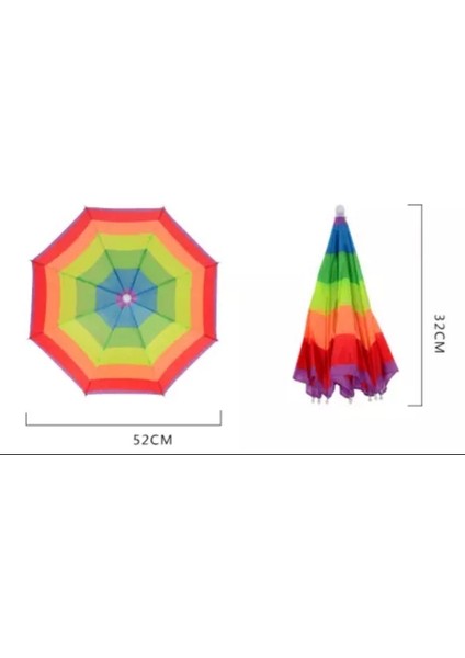 Eleven Market Dekoratif Şemsiye Şapka Şemsiye Lastikli Kafa Şemsiyesi  Yağmur Güneş Koruyucu Şemsiye