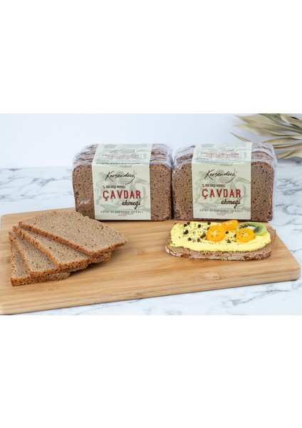 %100 Tam Çavdar Ekşi Mayalı Ekmekler 2'li Seçim 2 x 500 gr