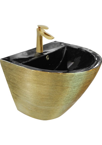 Twist Black Gold Monoblock Lavabo
