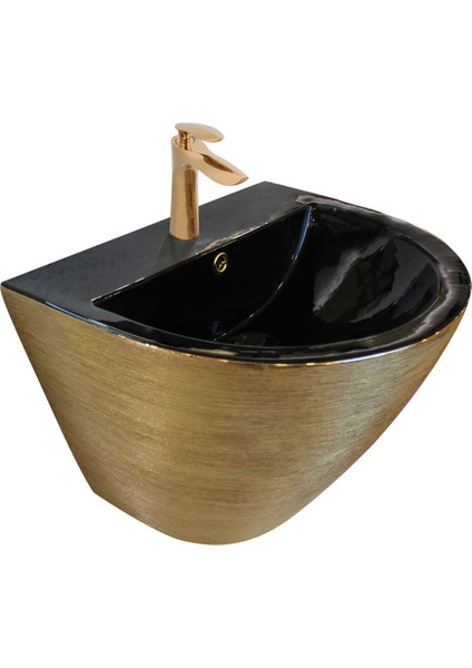 Twist Black Rose Gold Monoblock Lavabo