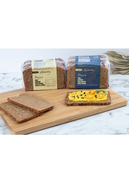 %100 Siyez Ekşi Mayalı Ekmekler 2'li Seçim 2 x 500 gr (Sade-Tahıllı)