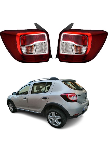 Dacia Sandero Sağ+Sol Arka Stop Lamba Füme 2013--2016