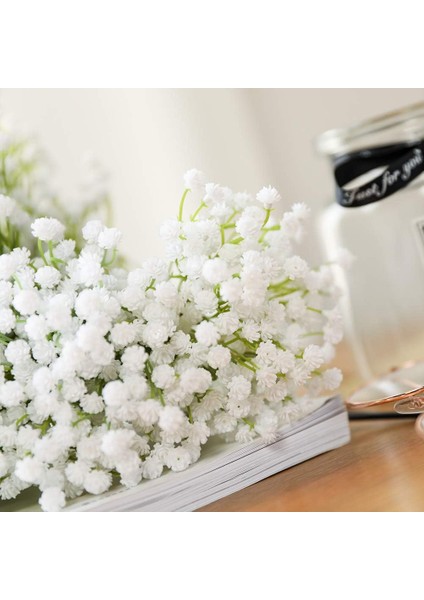 10 Adet Gypsophila Yapay Çiçek Buketi Gypsophila Beyaz Büyük Çiçekler (Yurt Dışından)