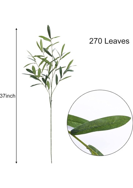 5'Li Yapay Zeytin Yaprağı Paketi Uzun Saplı 94 Cm Yüksekliğinde Yapay Yapraklı (Yurt Dışından)