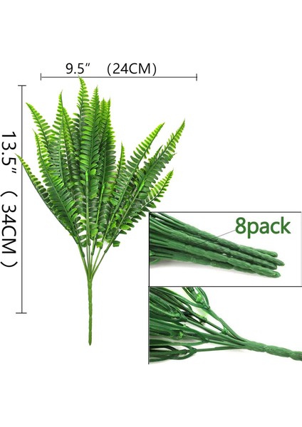 8 Yapay Çiçekler Dış Mekan Uv Dayanımlı Bitkiler 8 Dal Yapay (Yurt Dışından)