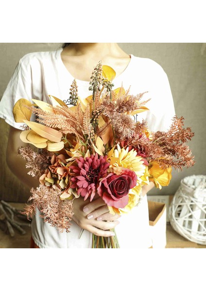 2 Paket Yapay Sonbahar Çiçek Buketi Sonbahar Düğün Buketi Düğün Sutyeni Için (Yurt Dışından) fırsatları