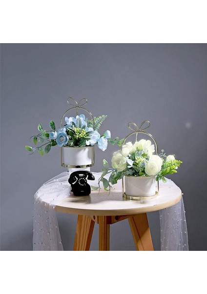 Esinti Yapay Çiçekler Saksı Yapay Bitkiler Seramik Vazoda Bonsai Çiçekleri K (Yurt Dışından)