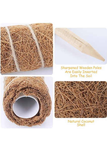 Moss Stick, 2'Li Paket 40 Cm Monstera Trellis, Uzatılabilir Doğal Bitki Çubuğu (Yurt Dışından)