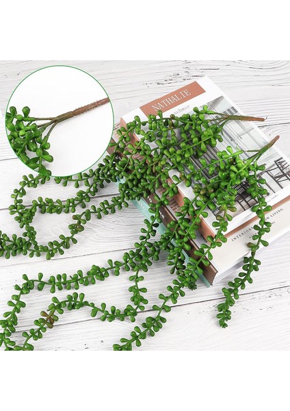 4 Paket Yapay Etli Asılı Bitkiler Duvar Için Sahte Inci Kolye (Yurt Dışından)