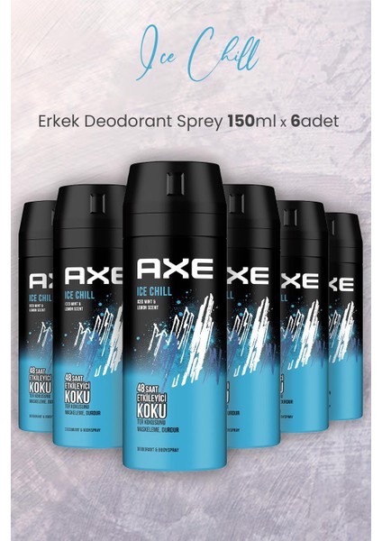 Ice Chill Erkek Deodorant Sprey 150 ml x 6 Adet