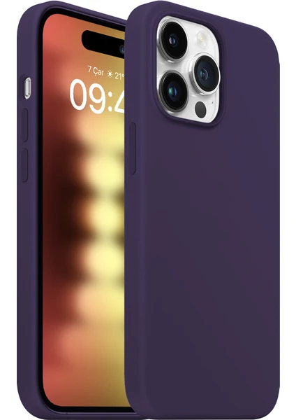 iPhone 15 Pro Rubber Fit Kılıf Purple