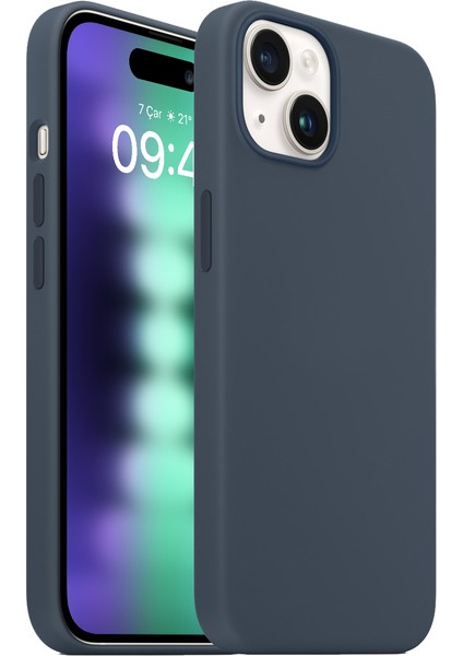 Buff iPhone 15 Plus Rubber Fit Kılıf Storm Blue