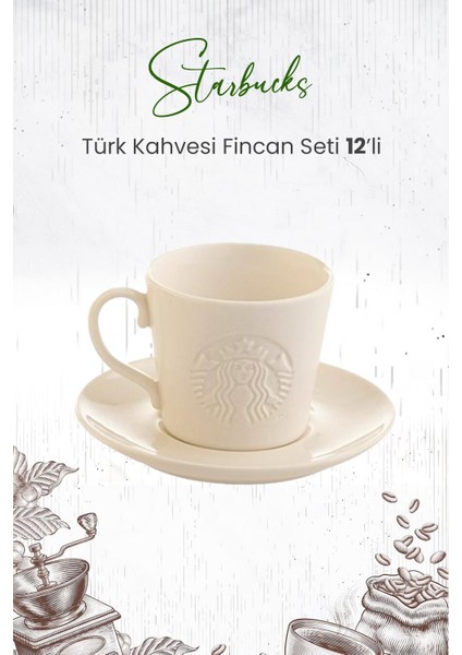 Türk Kahvesi Fincan Seti 12'li