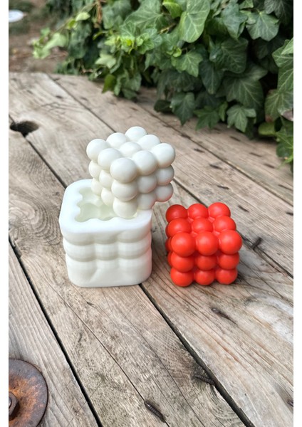 Bubble Küp Tekli Mum Kalıbı ( Silikon ) 1 Adet