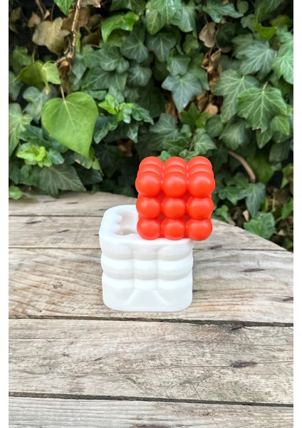 Bubble Küp Tekli Mum Kalıbı ( Silikon ) 1 Adet