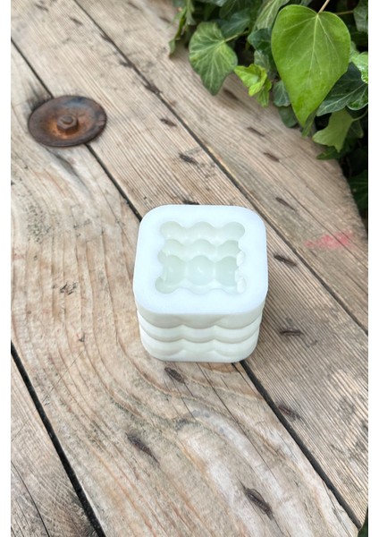 Bubble Küp Tekli Mum Kalıbı ( Silikon ) 1 Adet