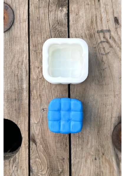 Bubble Yastık Küp Tekli Mum Kalıbı ( Silikon ) 1 Adet