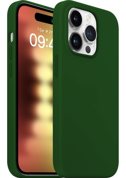 Buff iPhone 15 Pro Rubber Fit Kılıf Dark Green