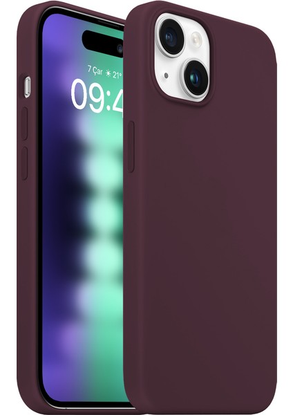 Buff iPhone 15 Plus Rubber Fit Kılıf Wine Red