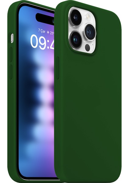 Buff iPhone 15 Pro Max Rubber Fit Kılıf Dark Green