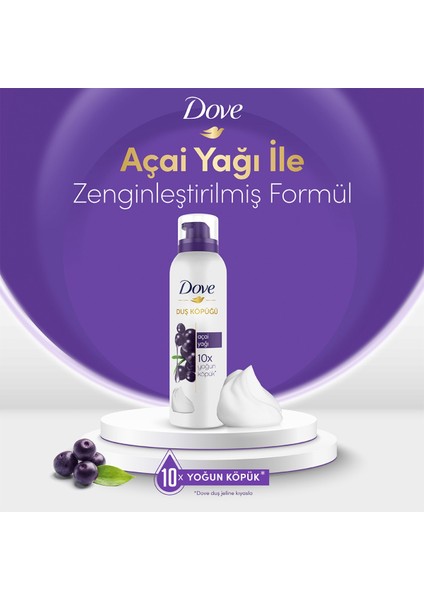 Köpük Duş Jeli Argan Yağı 200 ml x1 + Dove Duş Köpüğü Açai Yağı 200ml x1