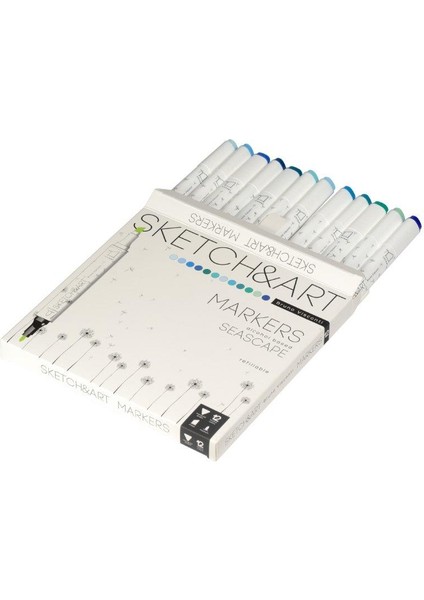 "sketch & Art" Çift Taraflı Marker Kalem 12 Renk-Deniz fiyatları