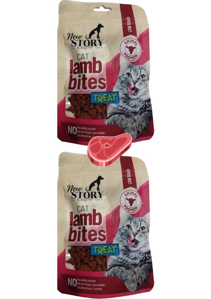 Avida Lamb Kedi Sticks 12'li Kuzu Etli ve New Story Bites Taneli 2 x 60 gr Atıştırmalık Yumuşak Ödül