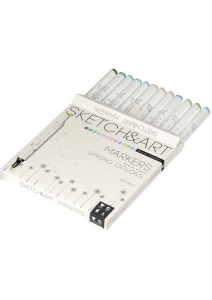 "sketch & Art" Çift Taraflı Marker Kalem 12 Renk-Bahar Peyzajı fiyatları