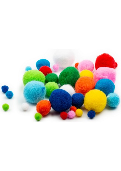 Karışık Renkli ve Karışık Boy Yumuşak Ponpon 40’lı fiyatları