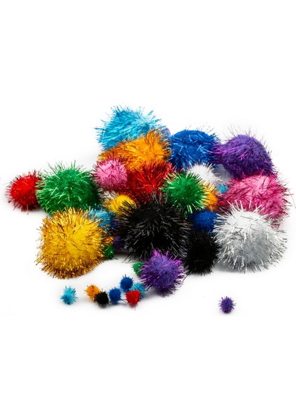 Ponpon Karışık Simli 40'lı (RBZ-2055MIX) fiyatları