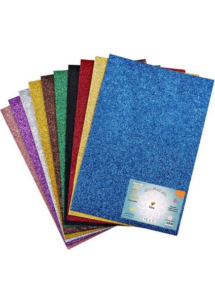 Eva 35X50 cm Simli Yapışkanlı 2 mm Karışık 10 Renk