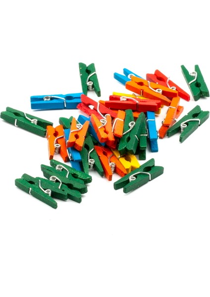 Ahşap Mandal Renkli 25 mm