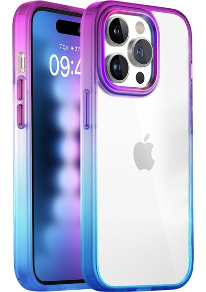 iPhone 15 Pro Max Air Bumper Rainbow Kılıf Blue Purple