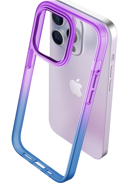 iPhone 15 Pro Max Air Bumper Rainbow Kılıf Blue Purple