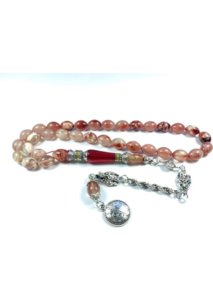 Alman Gümüş Püskül Kombinli Gümüş Nakkaş Imame Sıkma Kehribar No 3059