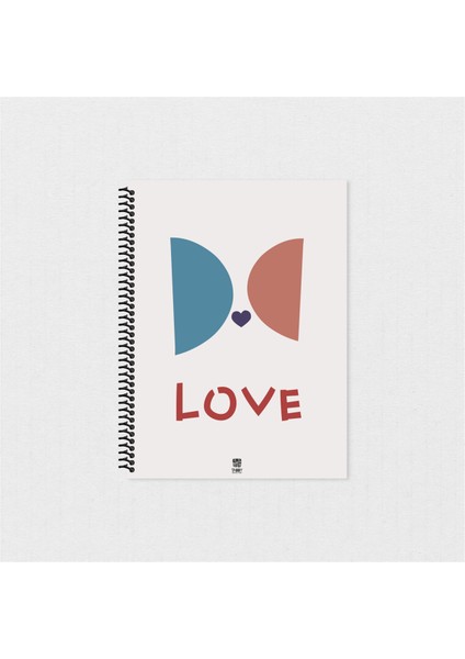 Love Baskılı El Yapımı Not Defteri 15X21 cm
