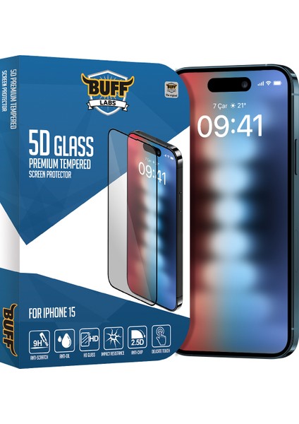 iPhone 15 5d Glass Ekran Koruyucu