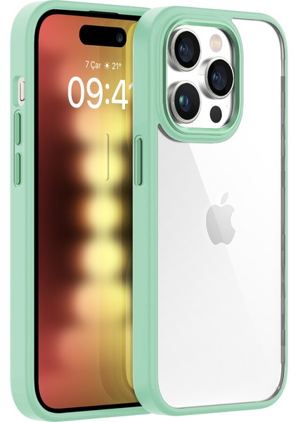 Buff iPhone 15 Pro New Air Bumper Kılıf Light Green