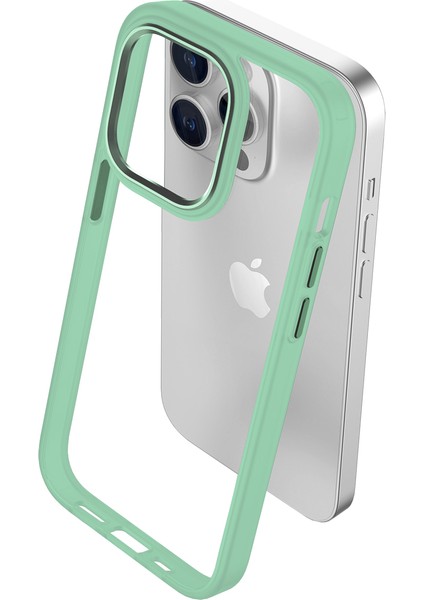 Buff iPhone 15 Pro New Air Bumper Kılıf Light Green