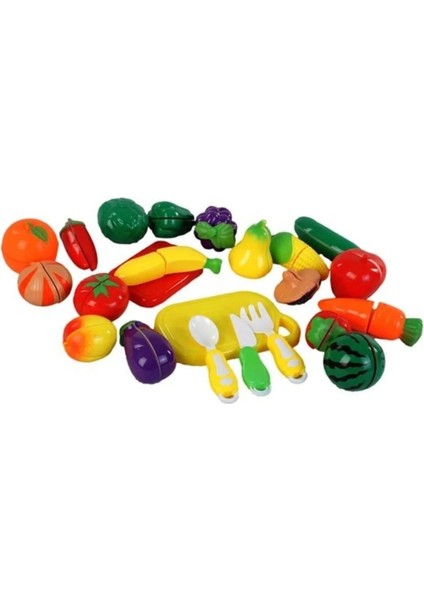 Berattoys 40 Pcs Kesilebilen Meyve Sebze Oyuncak Meyve Kesilen Meyve Evcilik Oyuncakları Mutfak Set