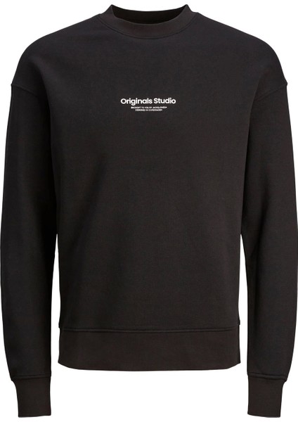 12241694 0 Yaka Erkek Sweat - Siyah fırsatları