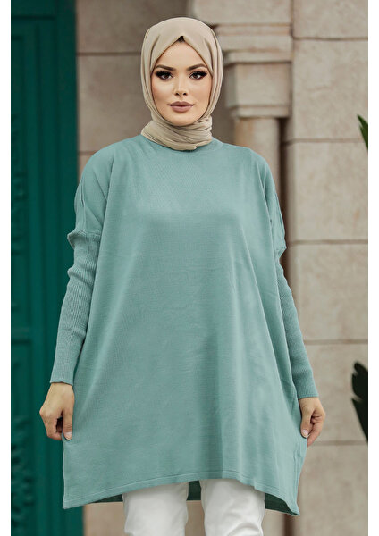 Neva Style Mint Tesettür Triko Panço 3399MINT