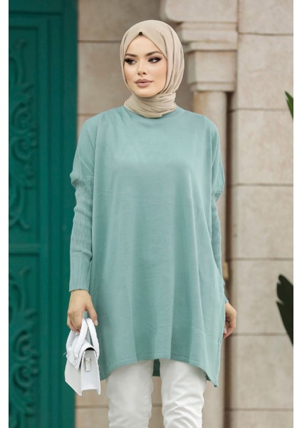 Neva Style Mint Tesettür Triko Panço 3399MINT