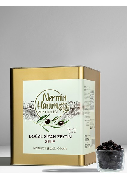 Nermin Hanım Zeytinliği Gemlik Siyah Zeytin Yağlı Salamura (10 Kg)