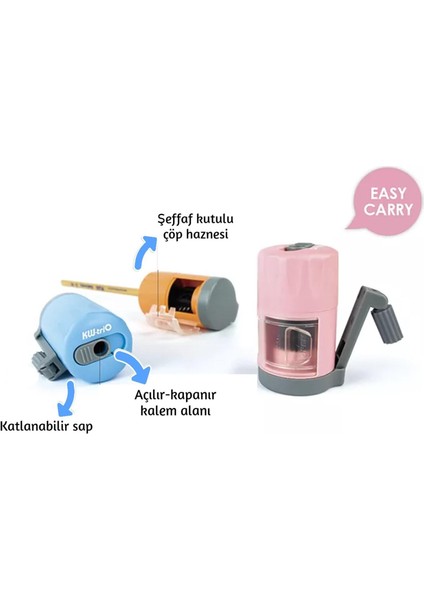 Kılıflı Mini Kollu Kalemtıraş 03420 Turuncu modelleri